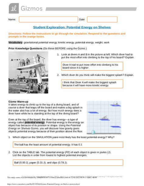 Exam (elaborations) - Gizmos student exploration&colon; <b>potential</b> <b>energy</b> <b>on shelves</b> 32. . Potential energy on shelves gizmo answer key